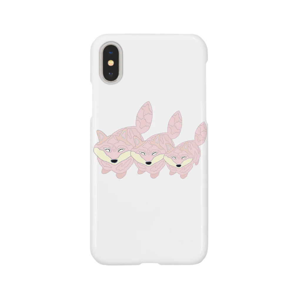 ぎょんすの寺子屋のきつねトリオ（PINK） Smartphone Case