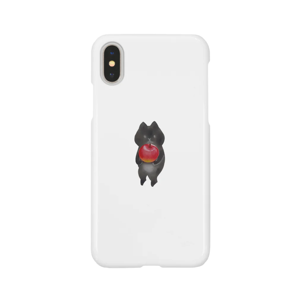 わたしのねこのりんごを持った黒猫ステッカー Smartphone Case