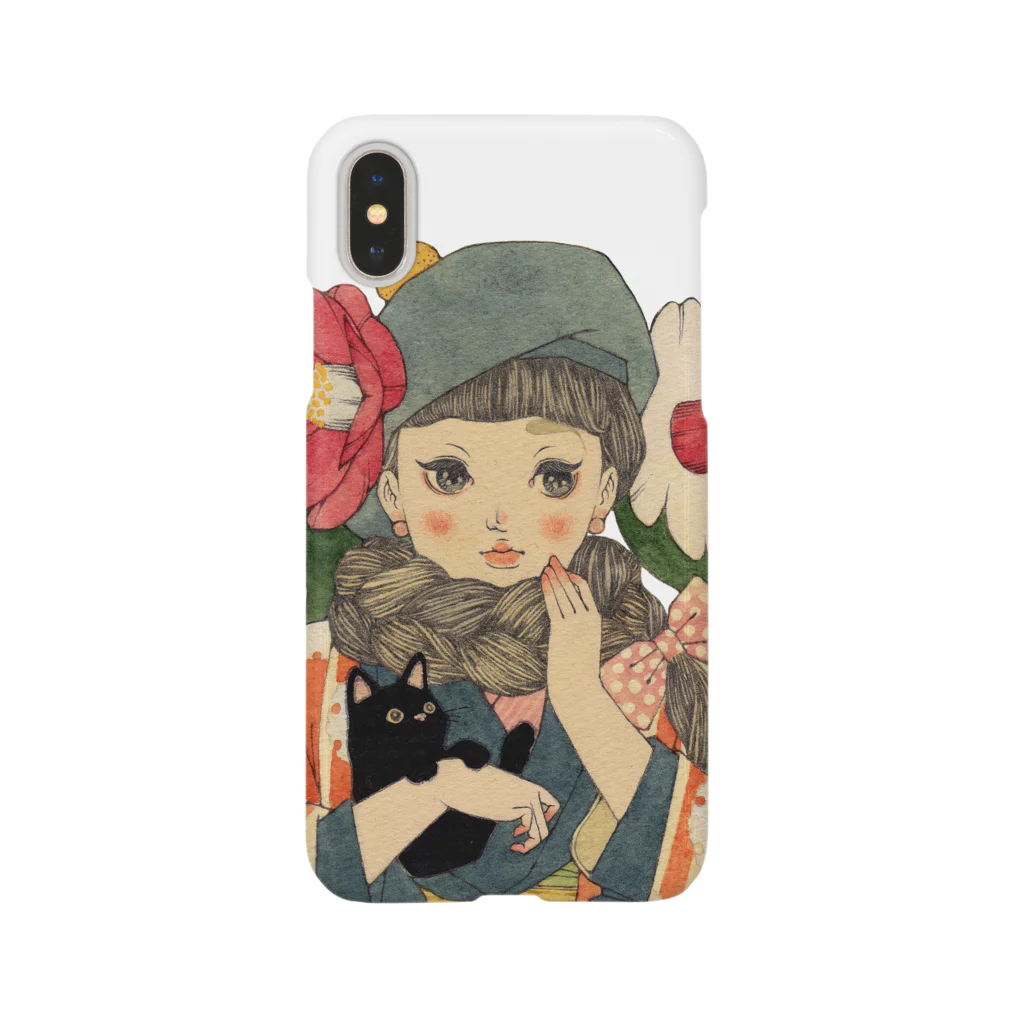 『平成少女絵』のお品物の椿にくろねこ Smartphone Case