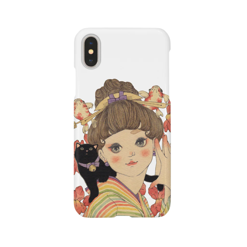 『平成少女絵』のお品物の金魚草にくろねこ Smartphone Case