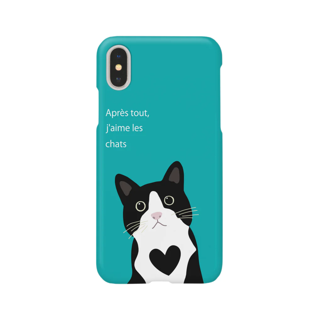 miffuの白黒にゃんこ（グリーン） Smartphone Case