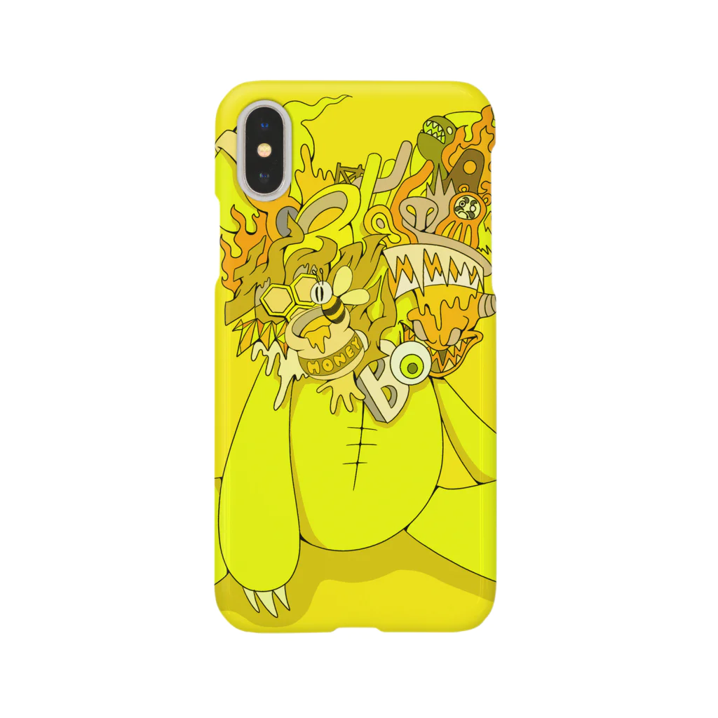 りん太のShocking face Animal arts 「Yellow Bear」 スマホケース