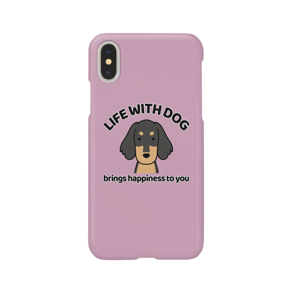 efrinmanの犬と共に（ダックスブラックタン）／ピンク Smartphone Case