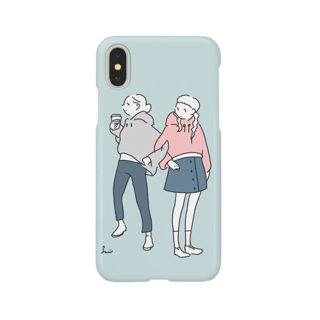 fuminghasegawa_artworkの友達とリンクコーデ ブルー Smartphone Case