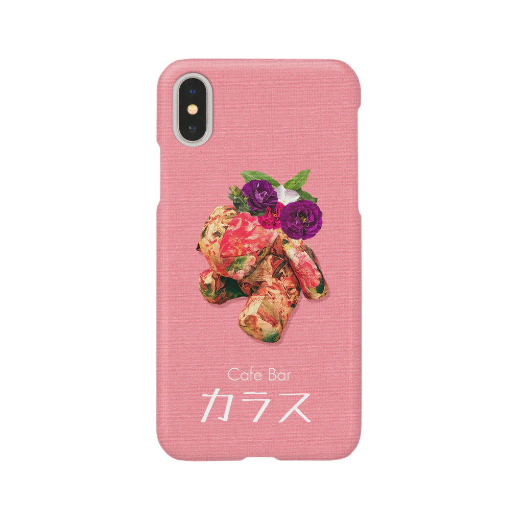 Cafe BAR カラスのクマ（ピンク） Smartphone Case