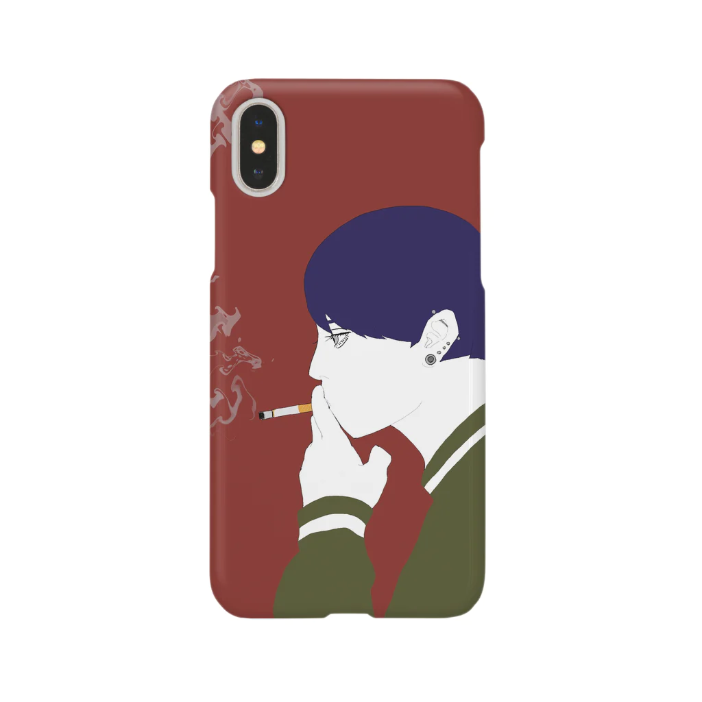 エモグッズのタバコを吸う男の子 Smartphone Case