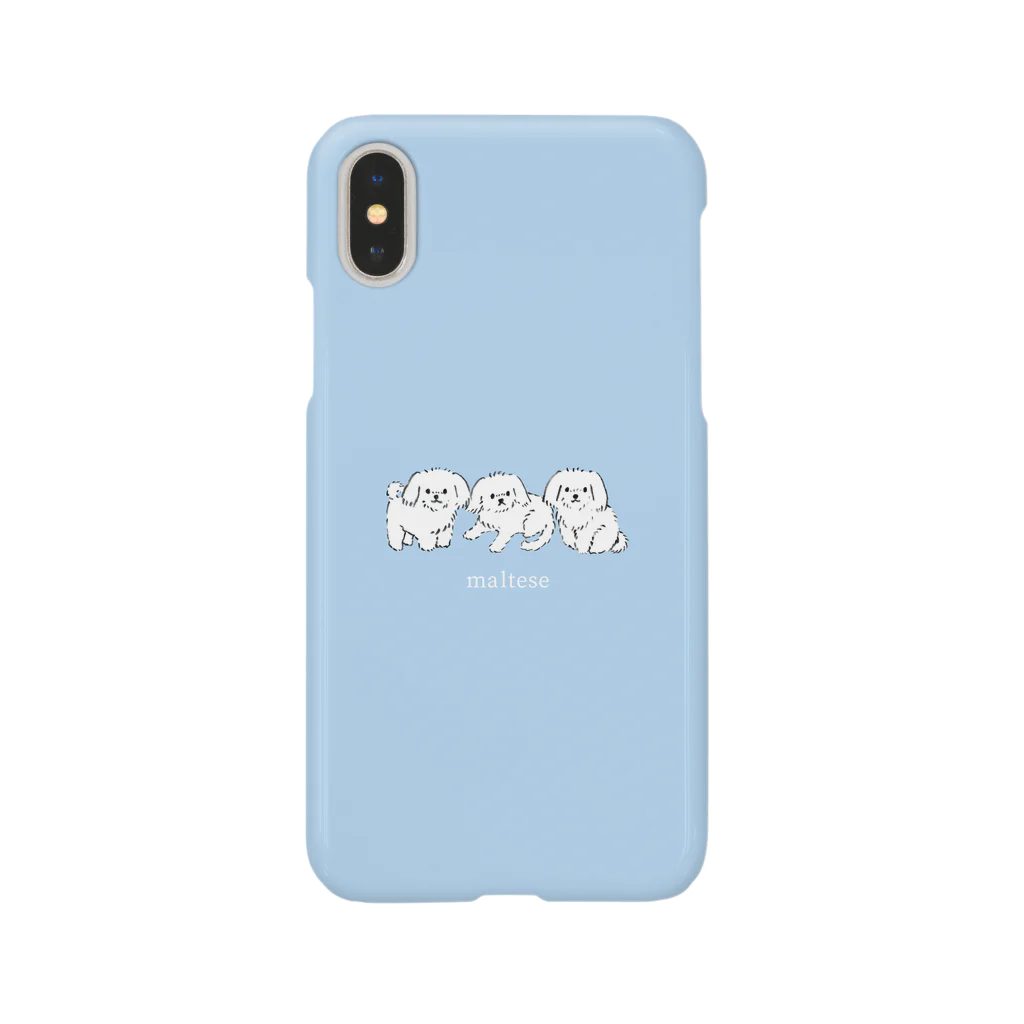 suzumaruのThree Maltese(pastel blue) Smartphone Case