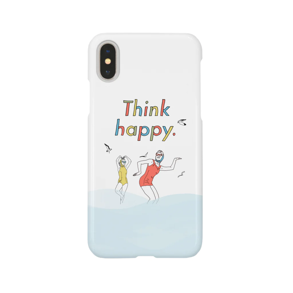 HÖGBRONのThink happy. with wave スマホケース