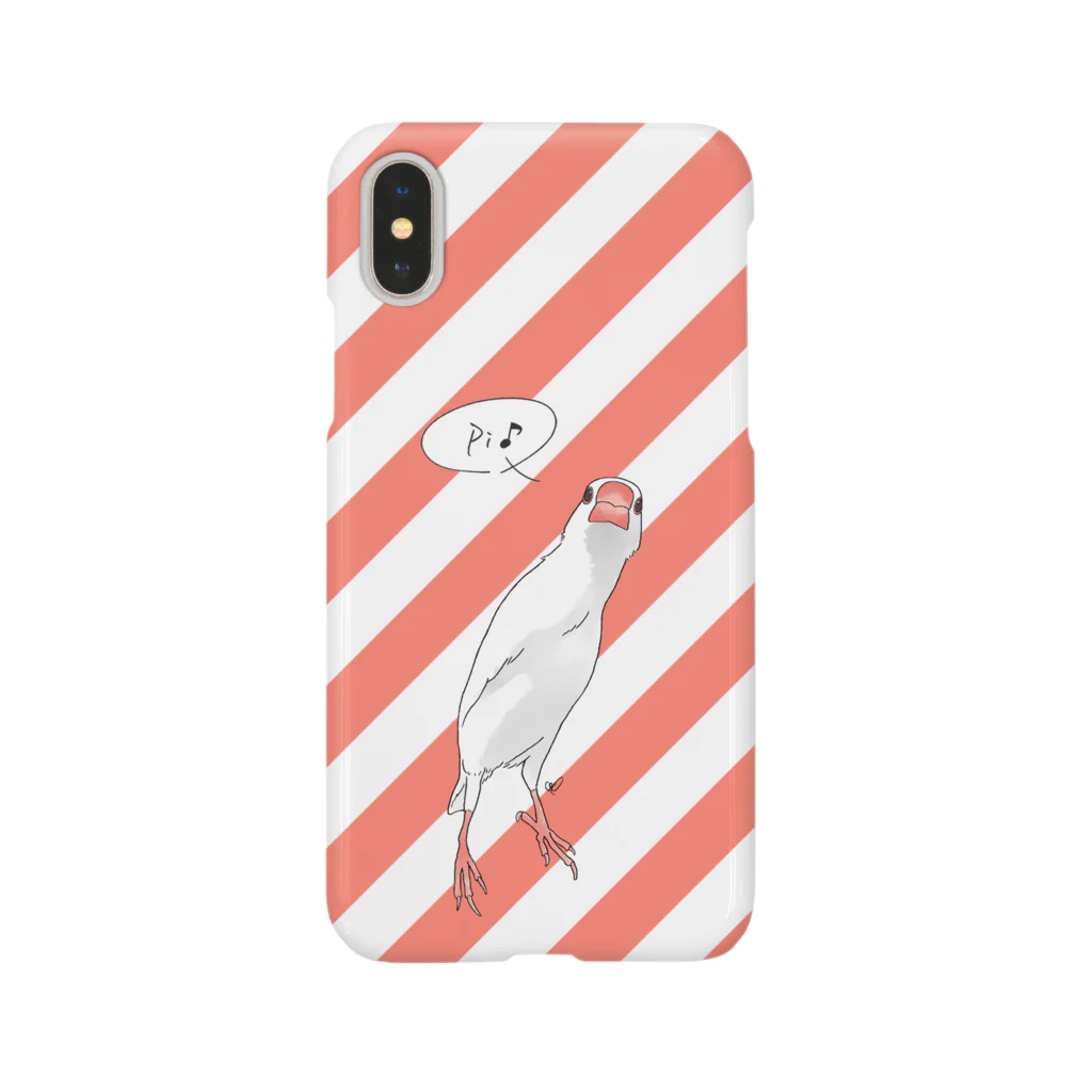 calcalののびのび白文鳥 スマホケース