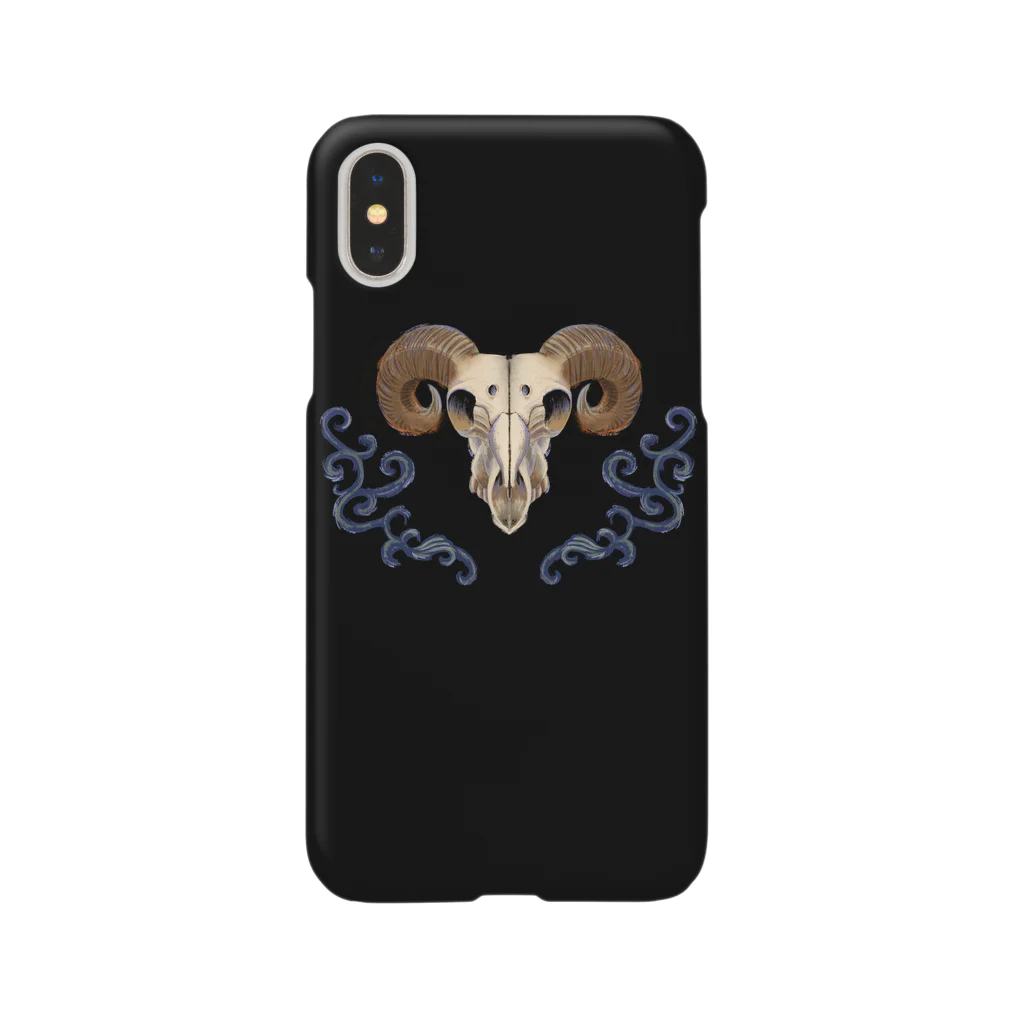 雑貨屋　ひっそりのBlue Goat's Skull スマホケース