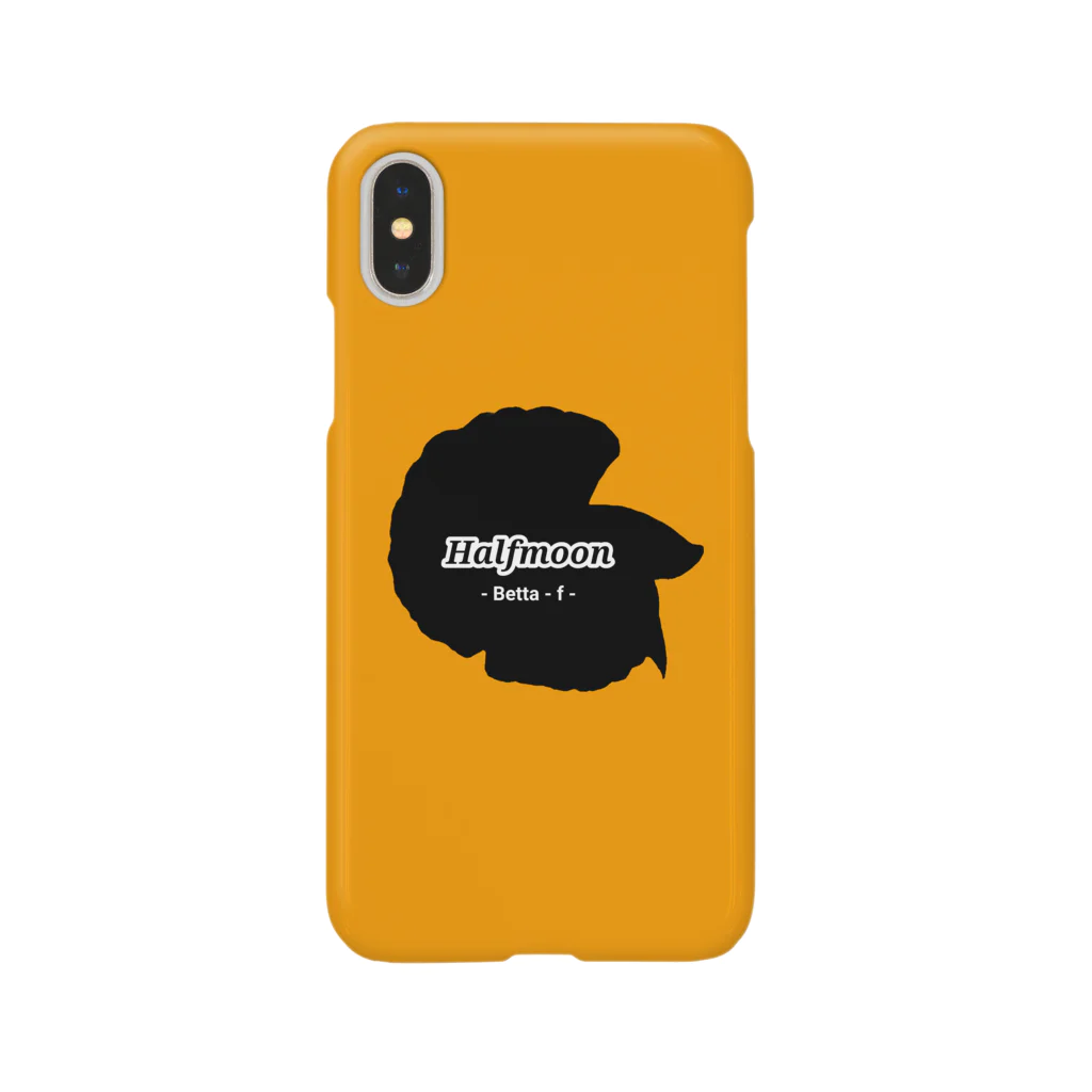 ☆ららくらら☆のHalfmoon Betta①Black(Marigold) スマホケース