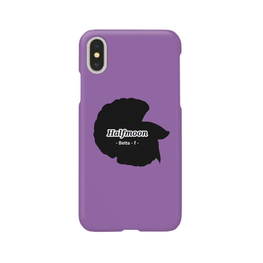 ☆ららくらら☆のHalfmoon Betta①Black(Mauve) Smartphone Case