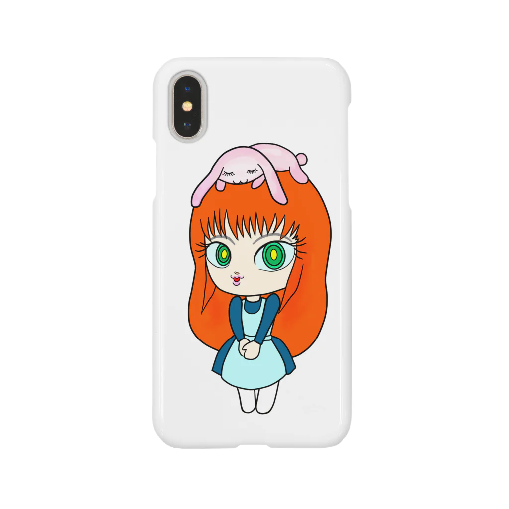 紫キャベツのウサギを被った女の子 Smartphone Case