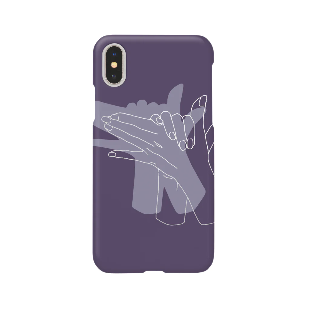 椎のおてて屋さんの犬の手（otete）-purple Smartphone Case