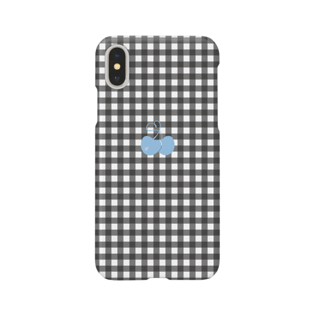 Rosettaのギンガムチェック　黒×水色 Smartphone Case
