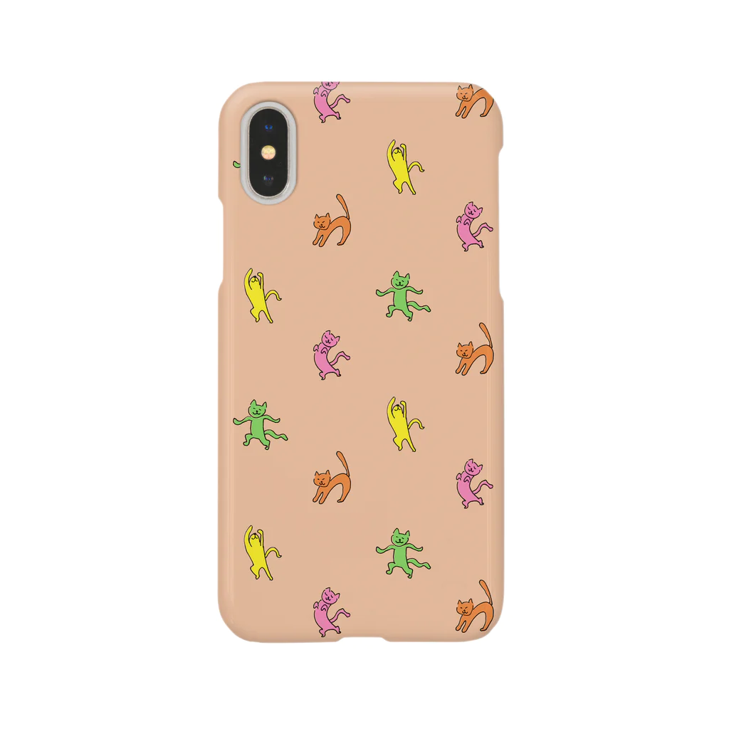 Misato Ugai illustration shopのOdoru Neko - orange back スマホケース