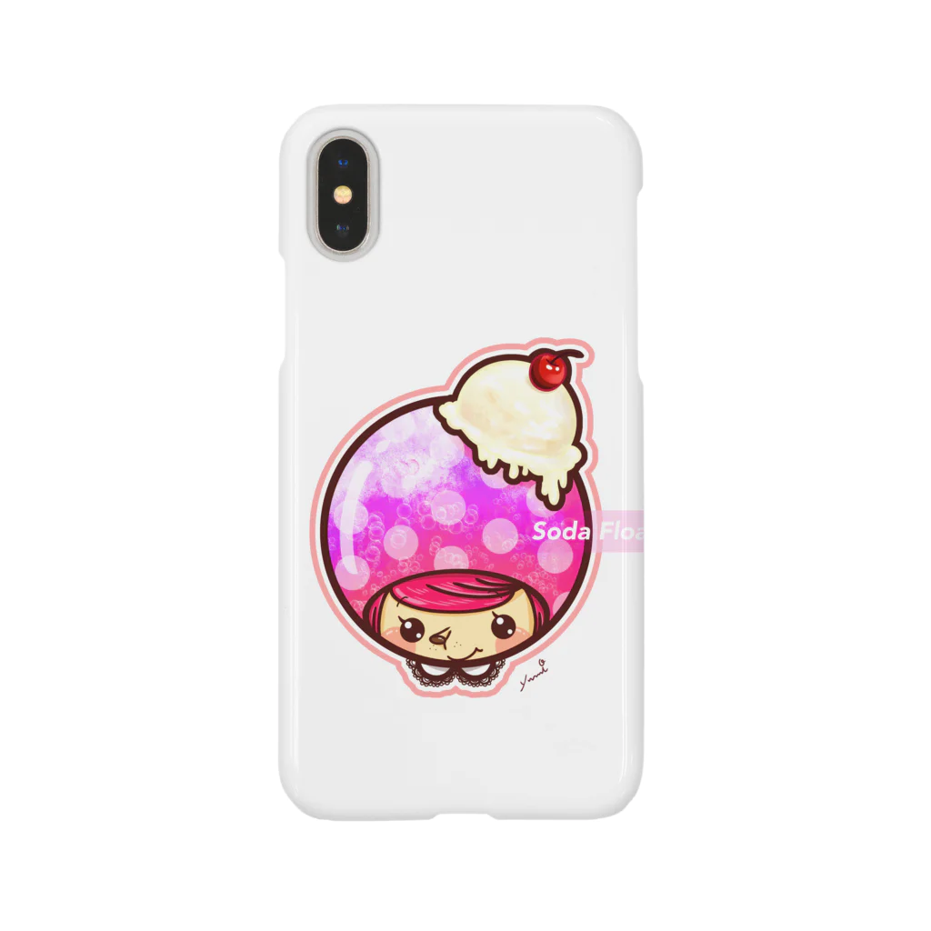 【Chocoa】-チョコア-のクリームソーダ（イチゴ）: フチあり Smartphone Case