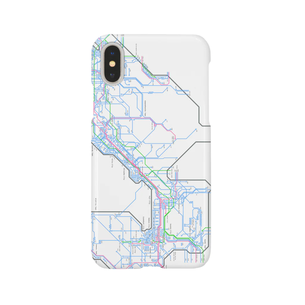 やま・かわ・どうろの【基板風】静岡配線図(R90)【完全版】 Smartphone Case