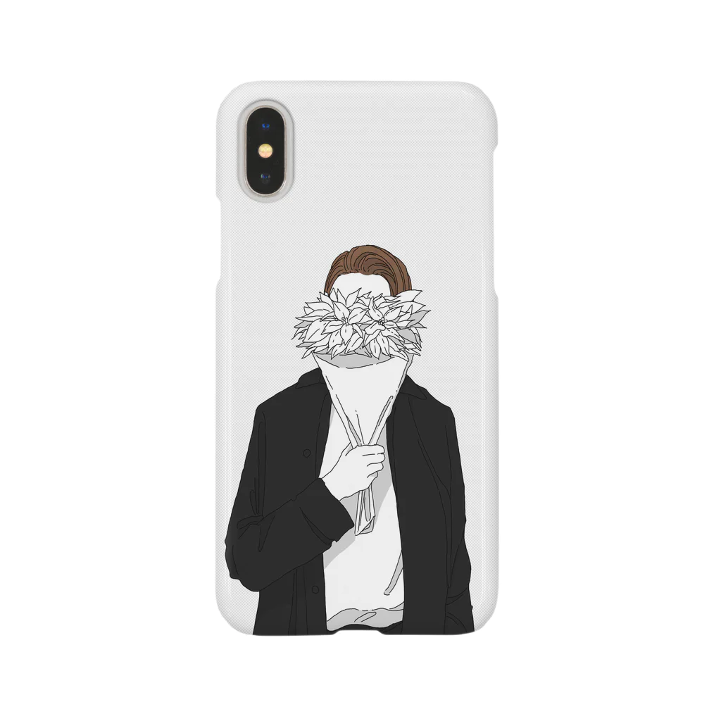 MASCOT STOREのポインセチア(モノクロ)/花束シリーズ Smartphone Case