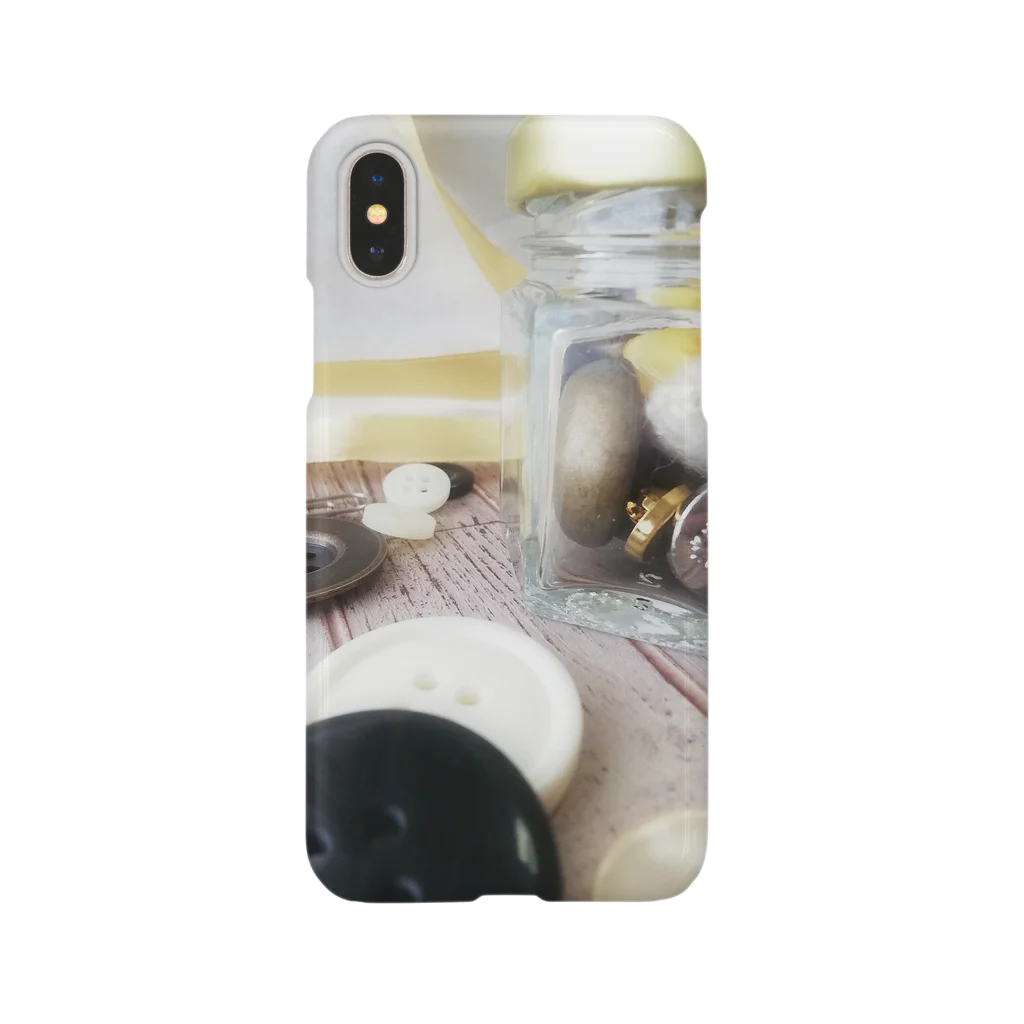 スマイルスタイルのボタンとガラス瓶とリボン Smartphone Case