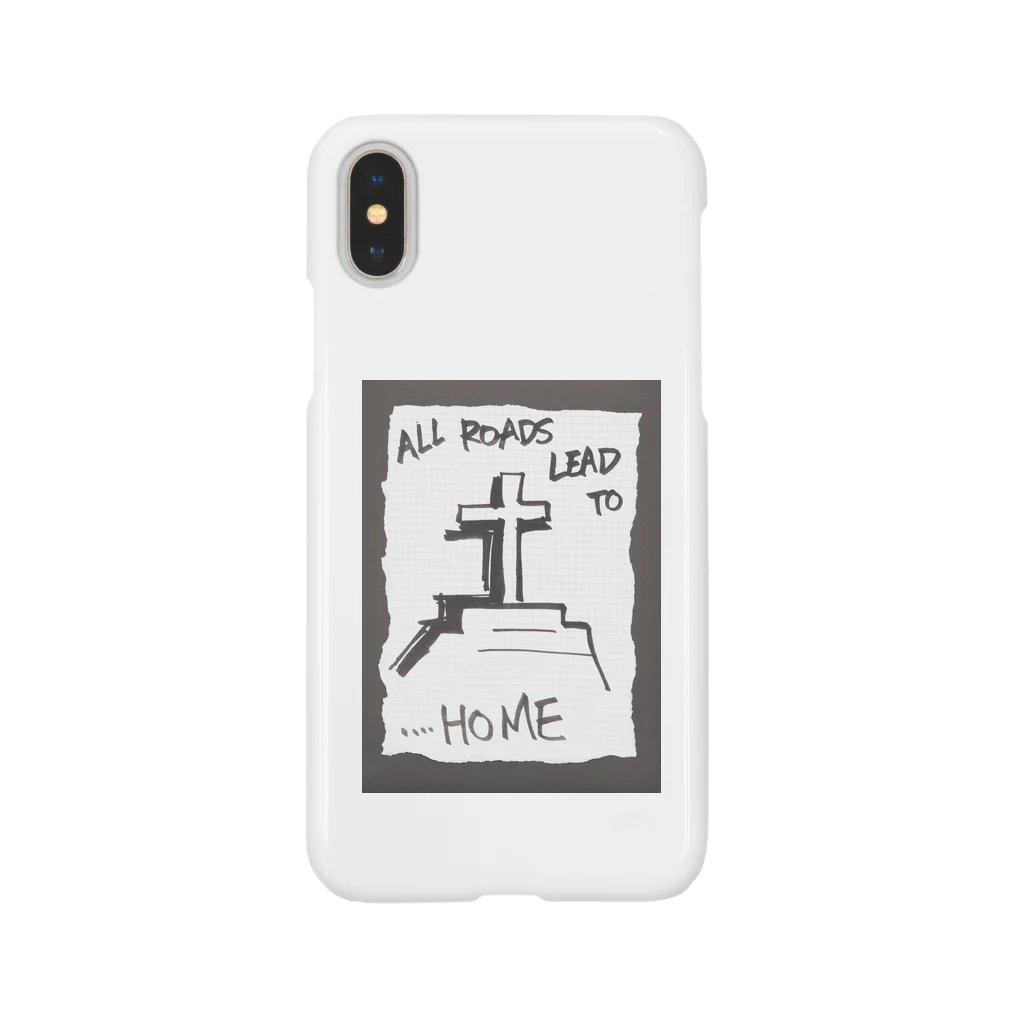 LUNARHOLIC STOREの偽諺～弐～「全ての道はホームに通ず」(黒縁) Smartphone Case