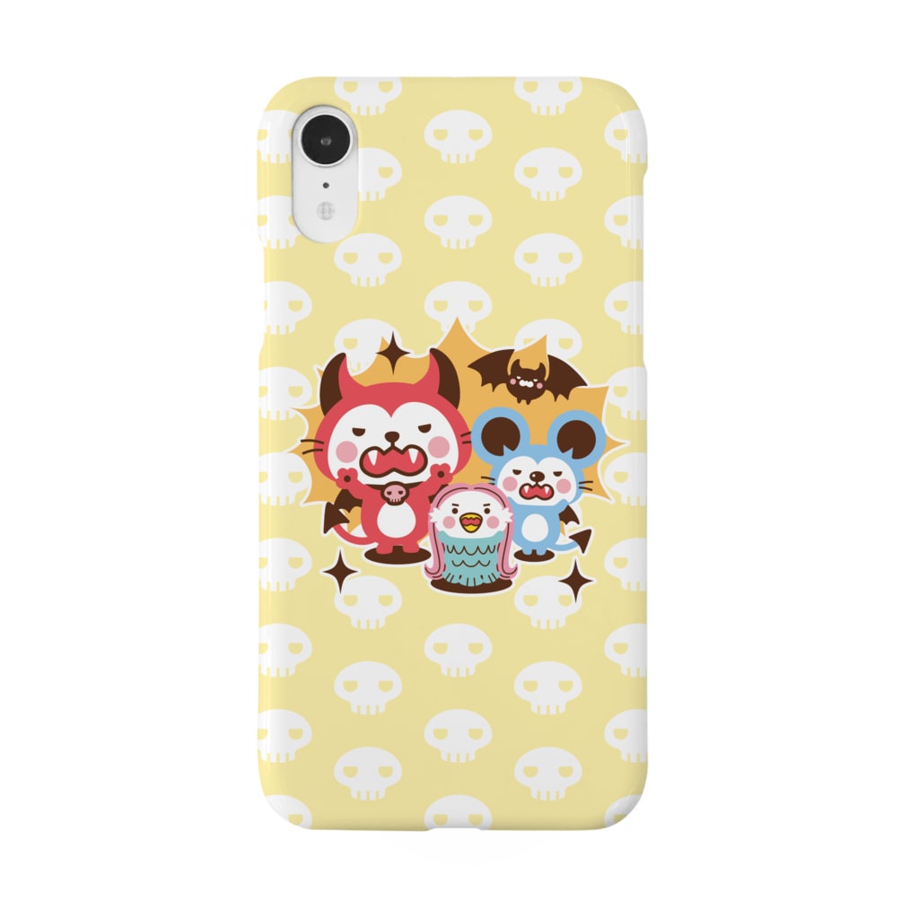 ミニマムユニヴァース@SUZURIのデビねこくんとデビねずちゃん スマホケース アマビエ Smartphone Case