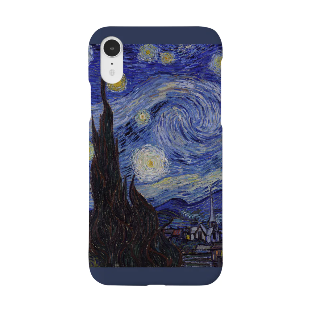 SONOTENI-ARTの005-004　ゴッホ　『星月夜』　スマホケース　表側面印刷　iPhone XR/XSMax/8Plus/7Plus/6sPlus/6Plus専用デザイン　SC7 Smartphone Case