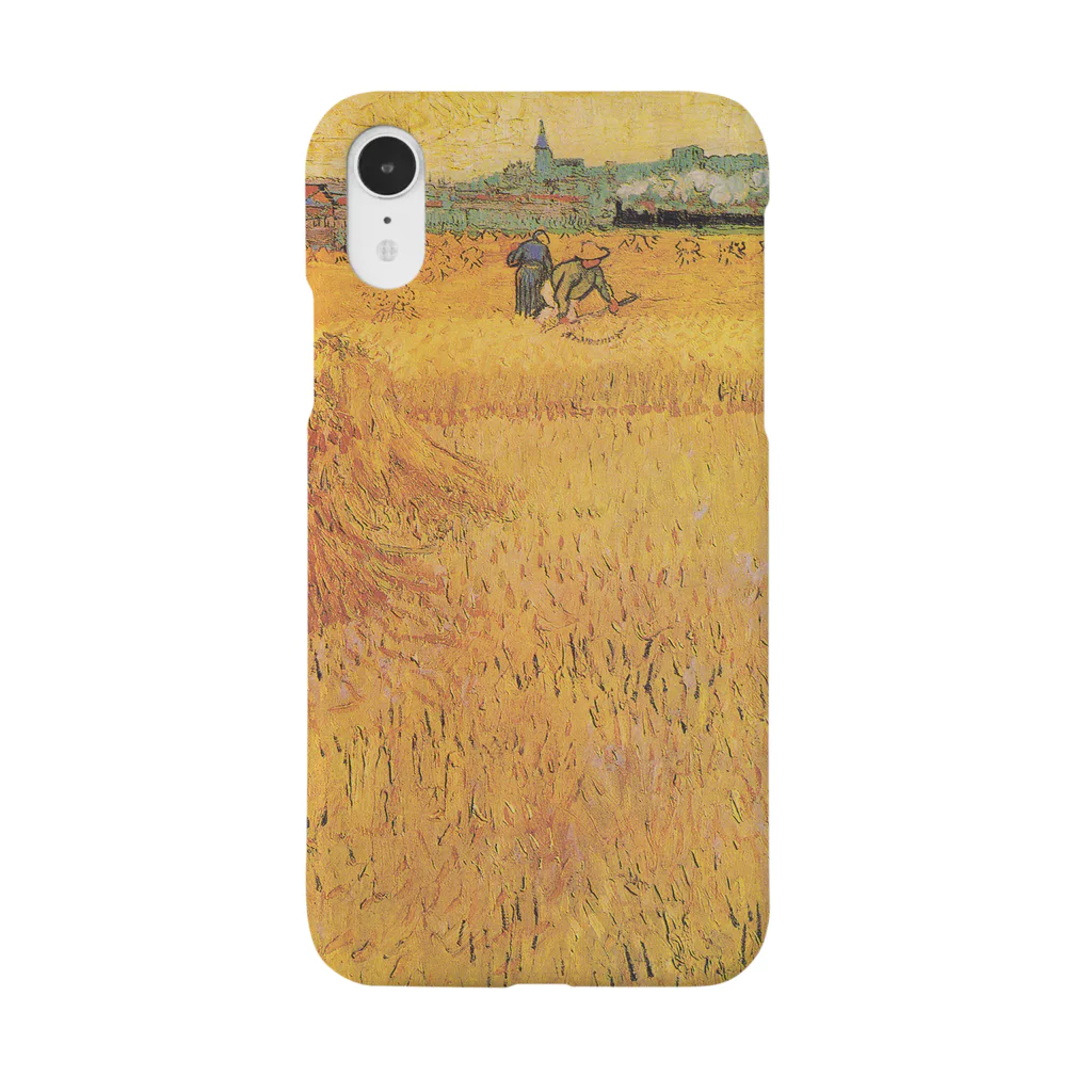 SONOTENI-ARTの005-016　ゴッホ　『アルル：麦畑からの眺め』　スマホケース　表側面印刷　iPhone XR/XSMax/8Plus/7Plus/6sPlus/6Plus専用デザイン　SC7 スマホケース