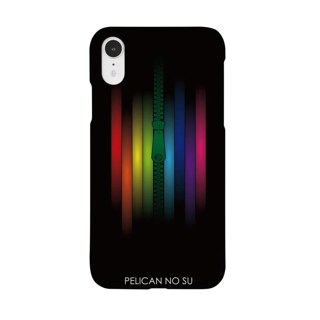 ペリカンの素のZIPPERs RAINBOW black スマホケース