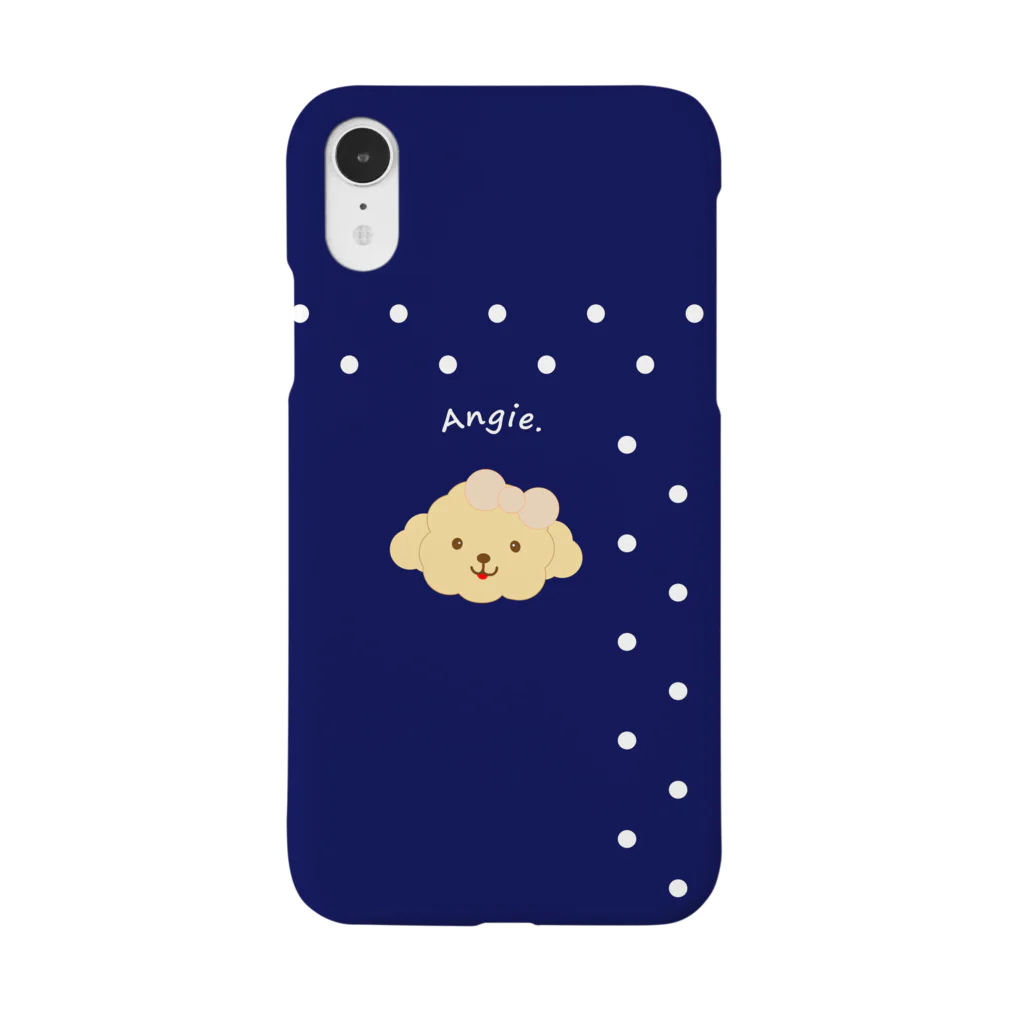 コロ。COLOM.犬いぬdogリボングッズ.のトイプードル犬【アンジー】iphoneアイフォンケース Smartphone Case