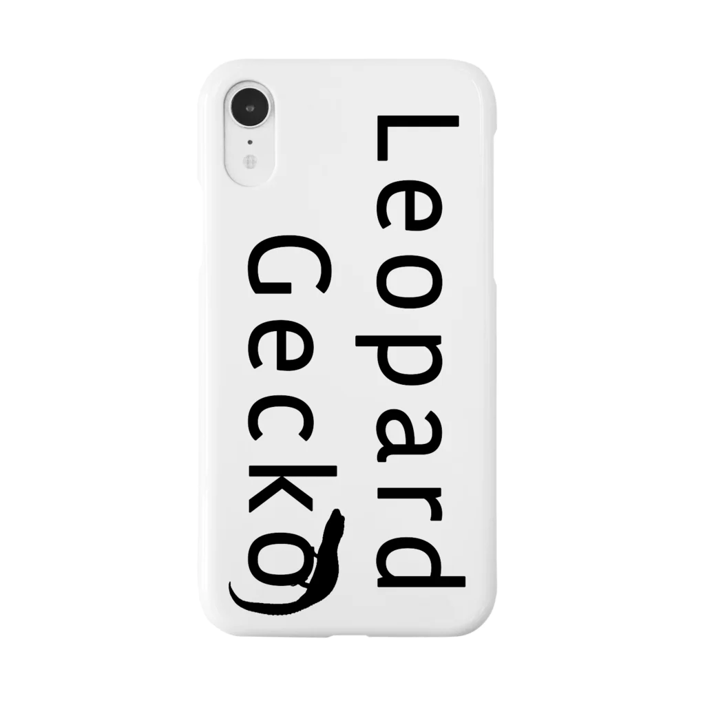 ういのLeopardGecko(ロゴ)スマートフォンケース#黒 Smartphone Case