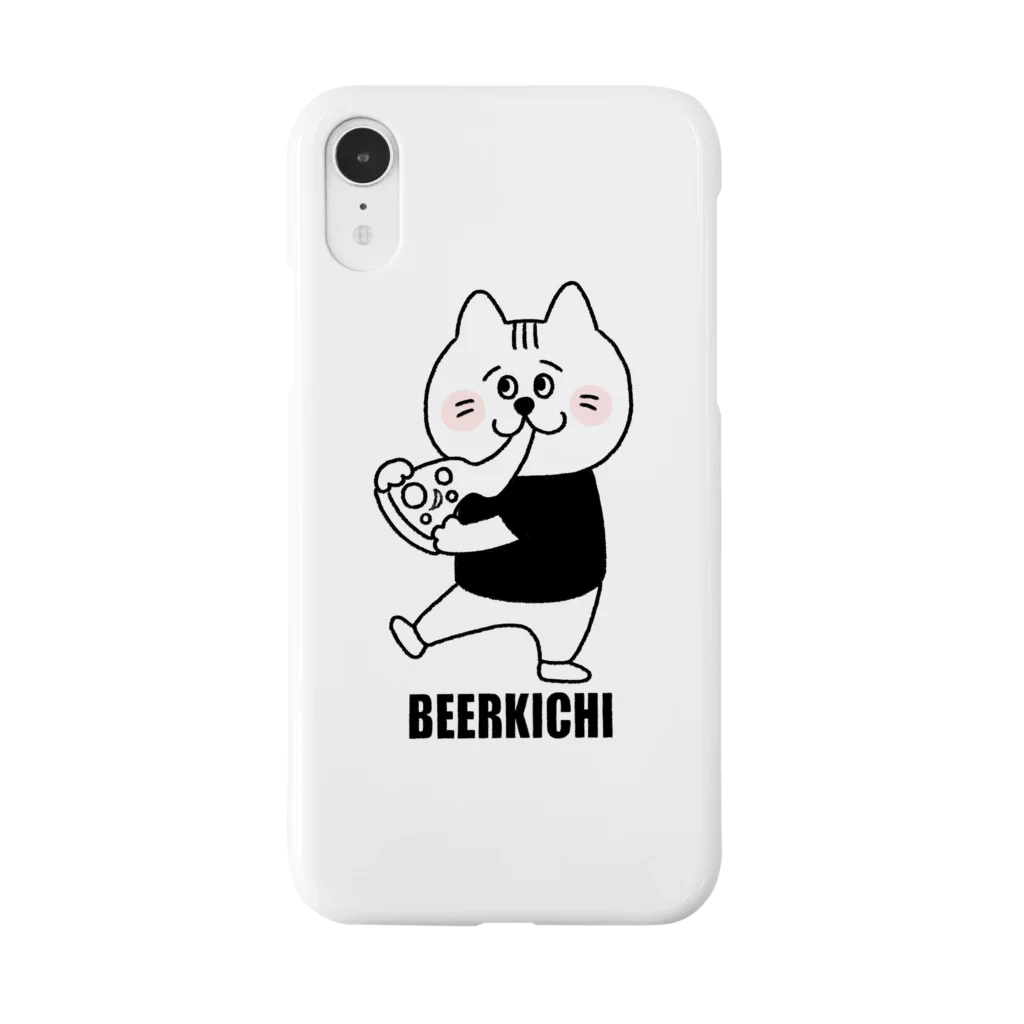 BEERKICHI(ビアキチ)のビアキチくん(ピザ/手描き) iPhoneケース スマホケース