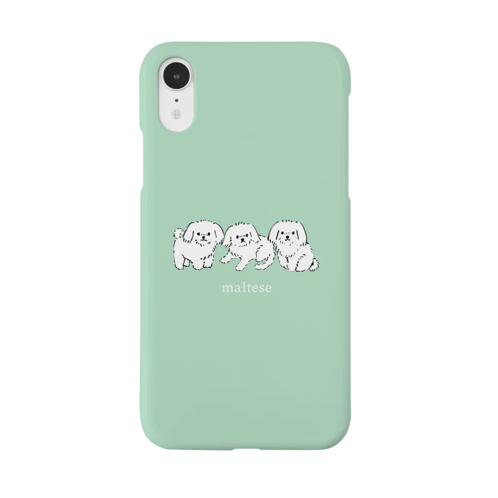 suzumaruのThree Maltese(mint) スマホケース