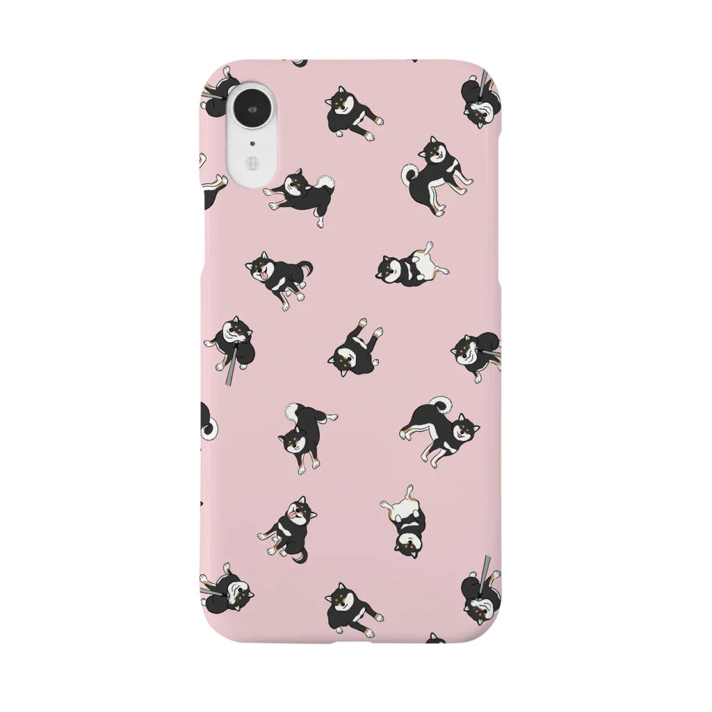 chippokeの黒柴いっぱい（ピンク） Smartphone Case