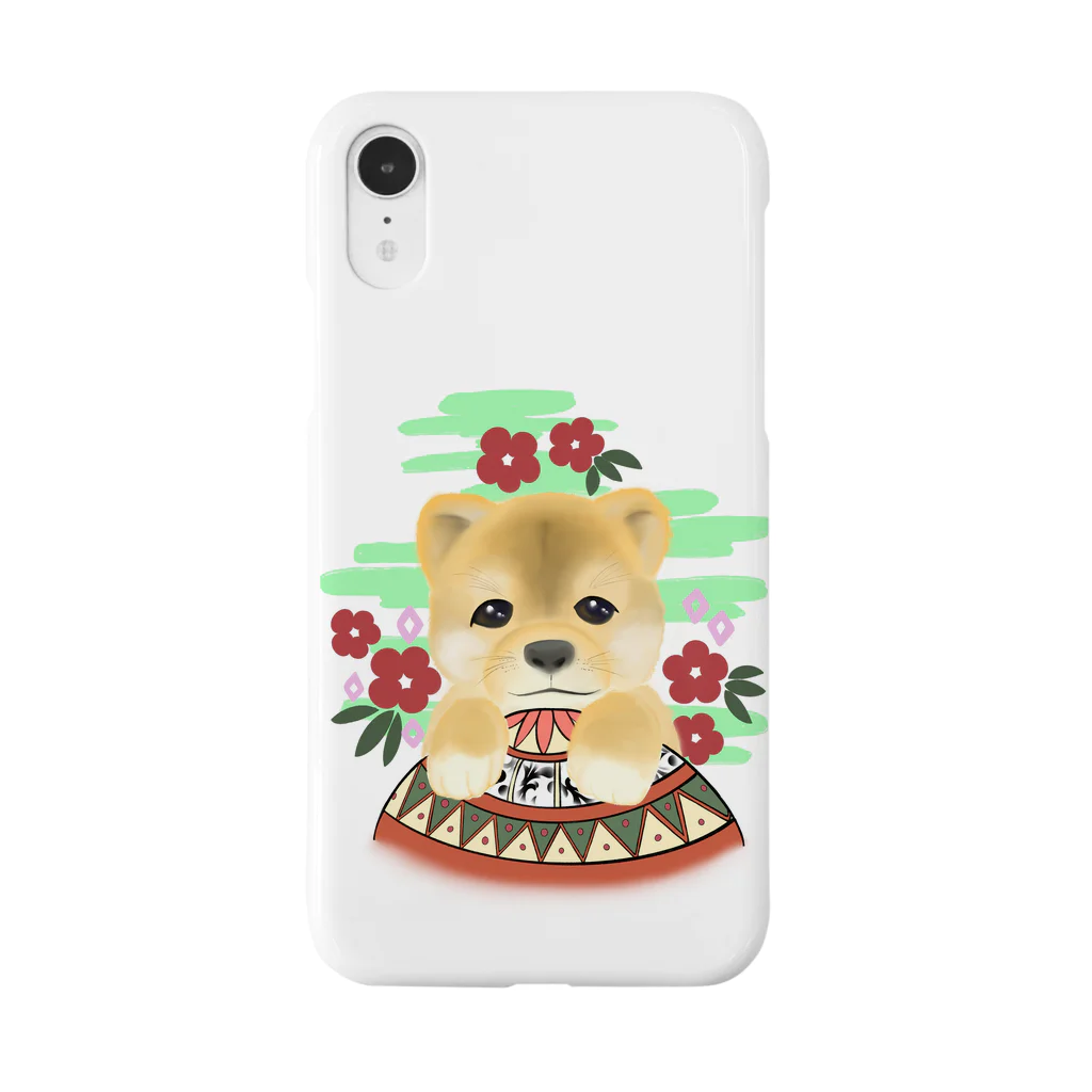 Mineko Shopの鞠と子犬 スマホケース