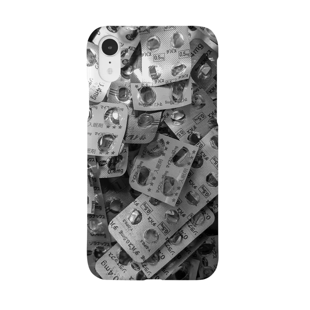 moderate_tabooの薬シートのゴミ（モノクロ） Smartphone Case