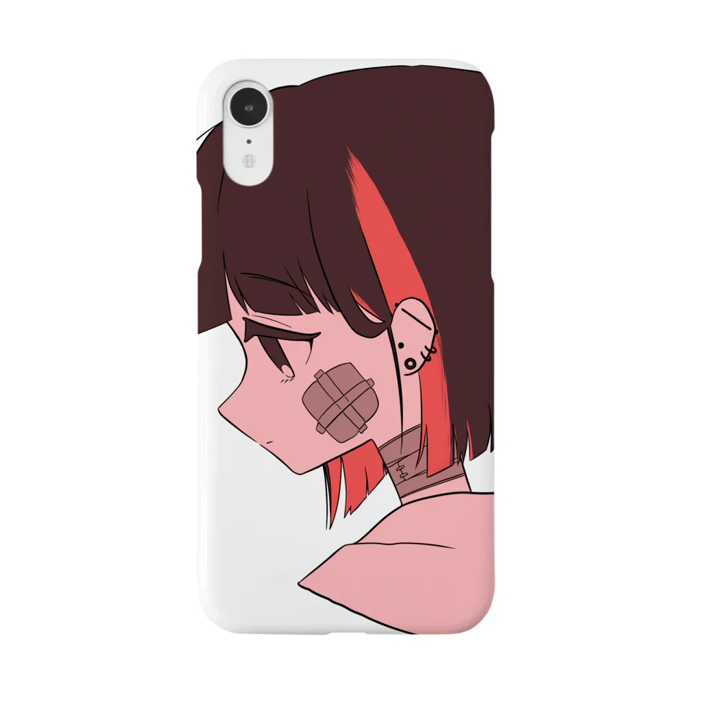 もちもちの赤色メッシュの女の子 Smartphone Case