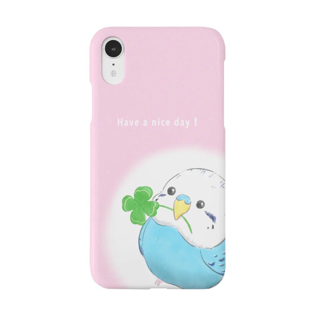 くるるのぴよらいふの四つ葉と青インコちゃん Smartphone Case