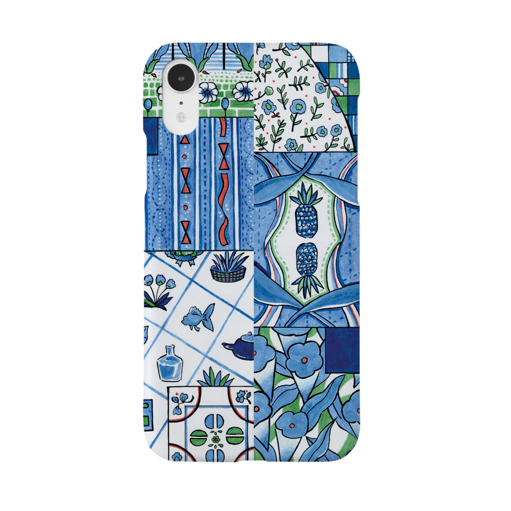 caco | イラストレーターのBlue Patchwork Tiwan スマホケース