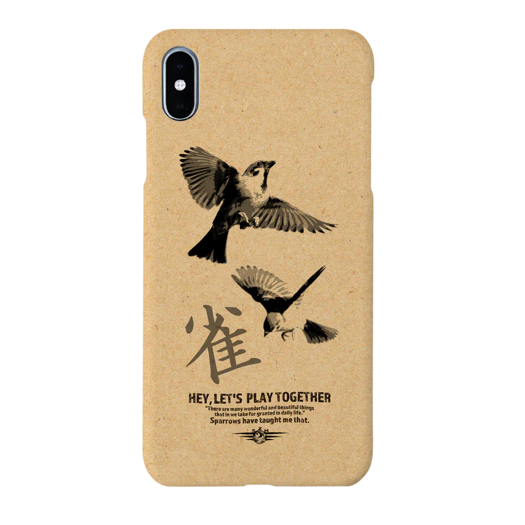 “すずめのおみせ” SUZURI店のスズメ×飛翔 iPhoneケース Smartphone Case