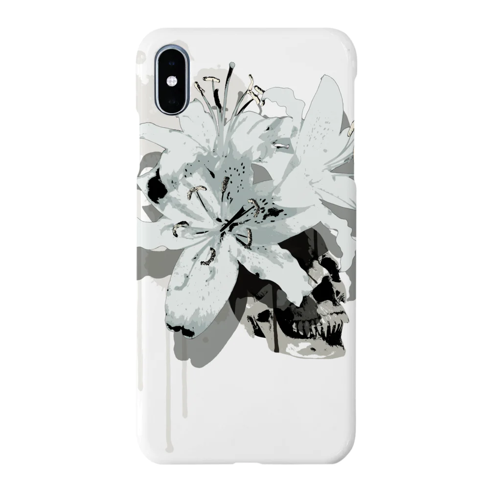 nanaqsaのLily Skull [White] スマホケース