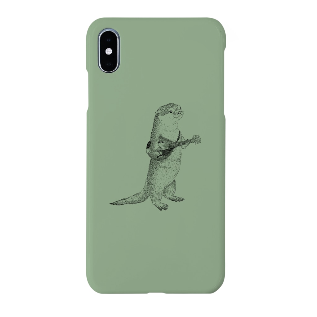 mmmのマンドリンを弾くカワウソ(カーキ) Smartphone Case