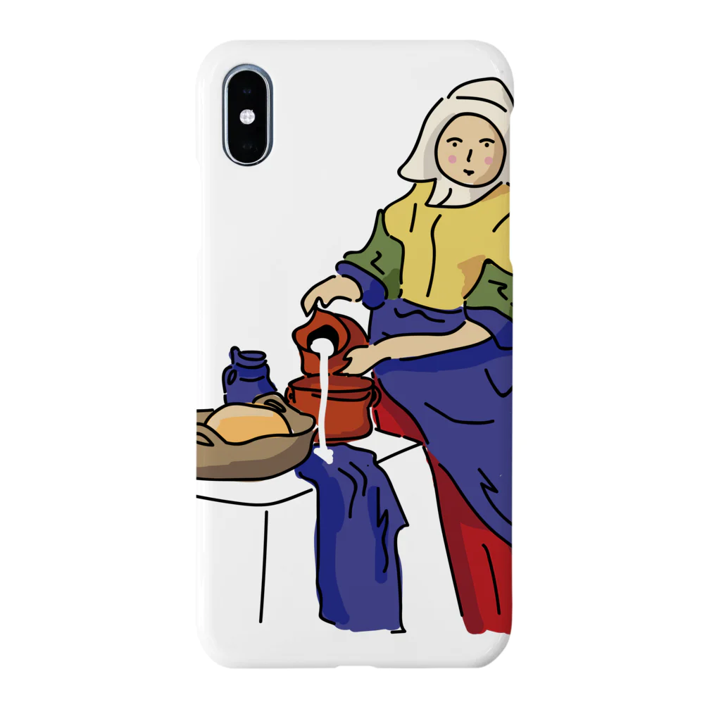 ぼちぼちえいきちのカメラ目線で牛乳を注ぐけどこぼす女 Smartphone Case