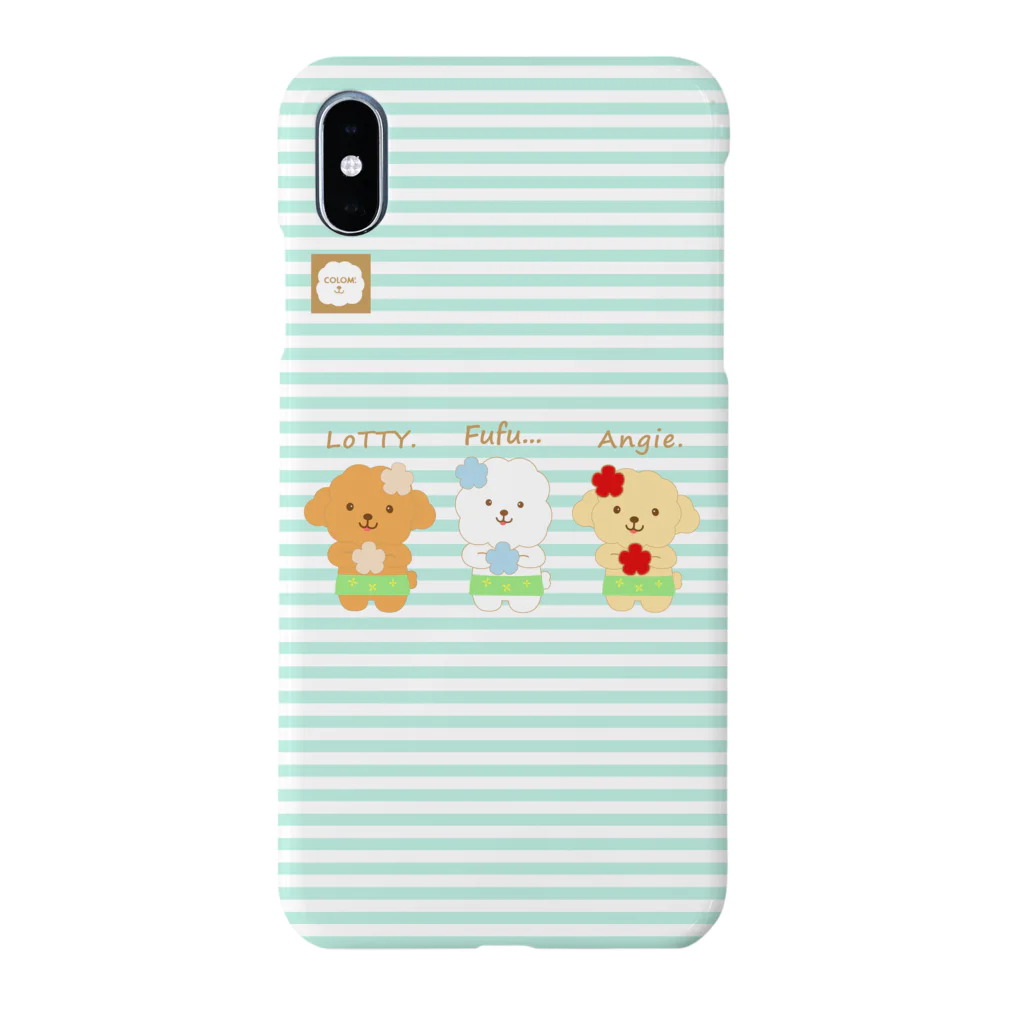 コロ。COLOM.犬いぬdogリボングッズ.の【COLOM.】コロ。aloha!!!version！！スマホケーストイプードルビションフリーゼ Smartphone Case