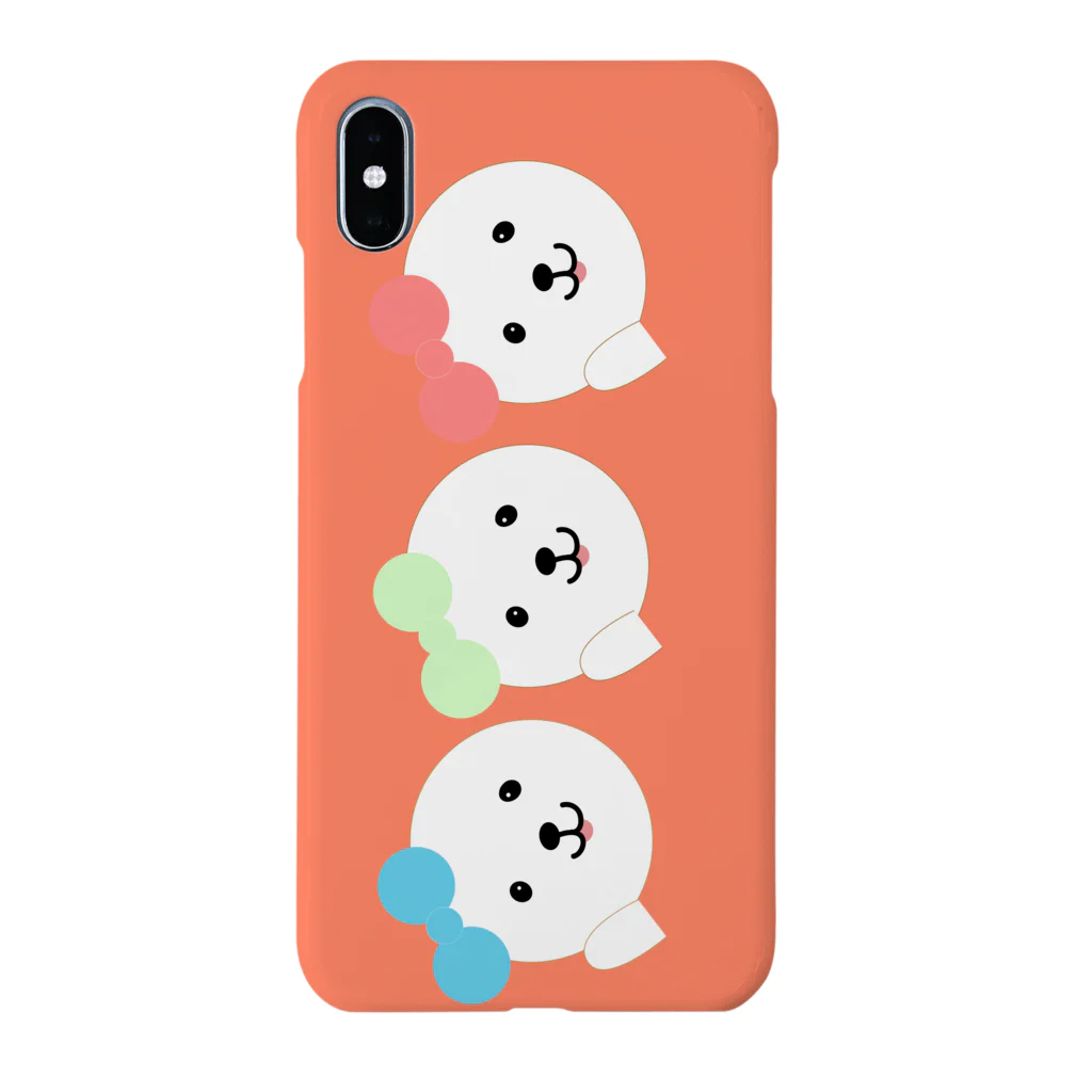 コロ。COLOM.犬いぬdogリボングッズ.のアイドルふうふう三姉妹！スマホケースオレンジ Smartphone Case