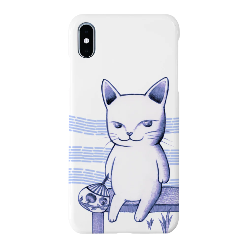 TEZUKAMIのさびしい目をした猫　【夏】 Smartphone Case