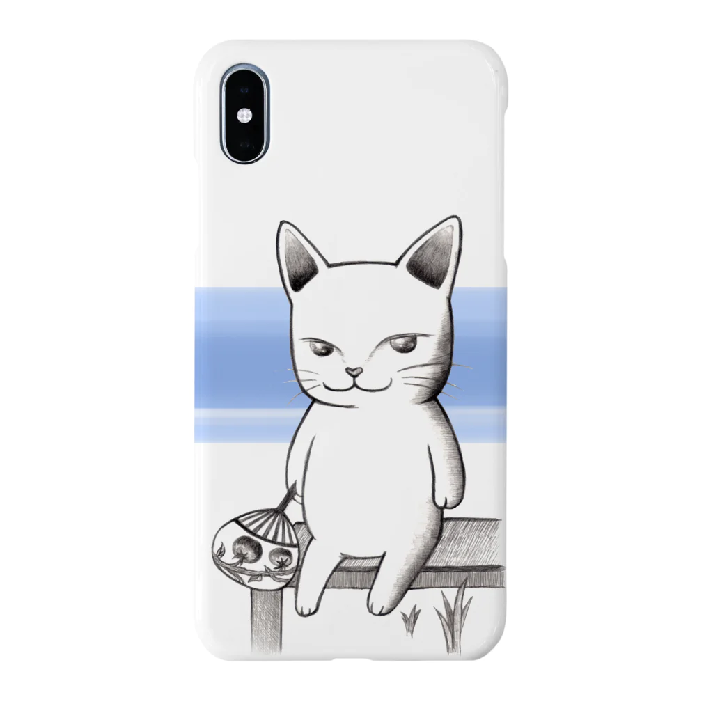 TEZUKAMIのさびしい目をした猫　【夏2】 Smartphone Case