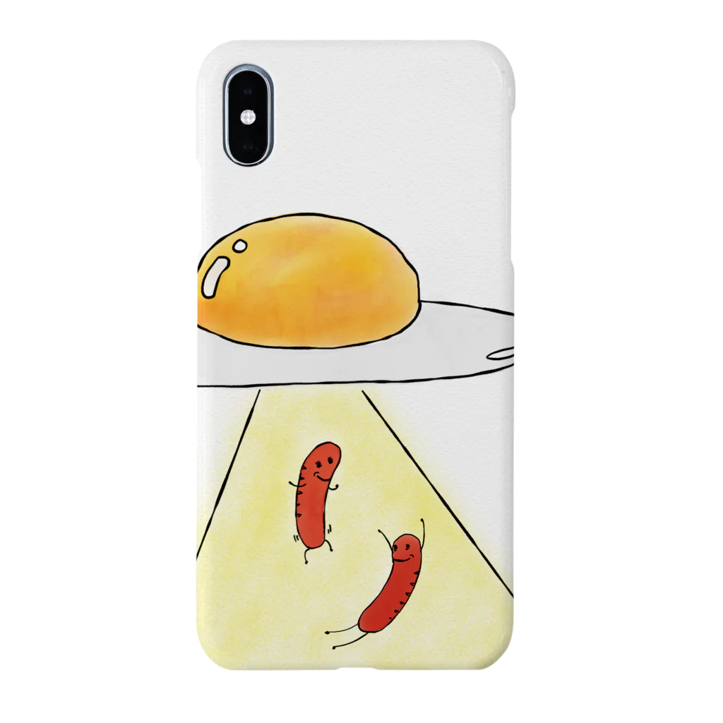 kaoru_343_penの目玉焼きUFOに攫われるウインナーズ Smartphone Case