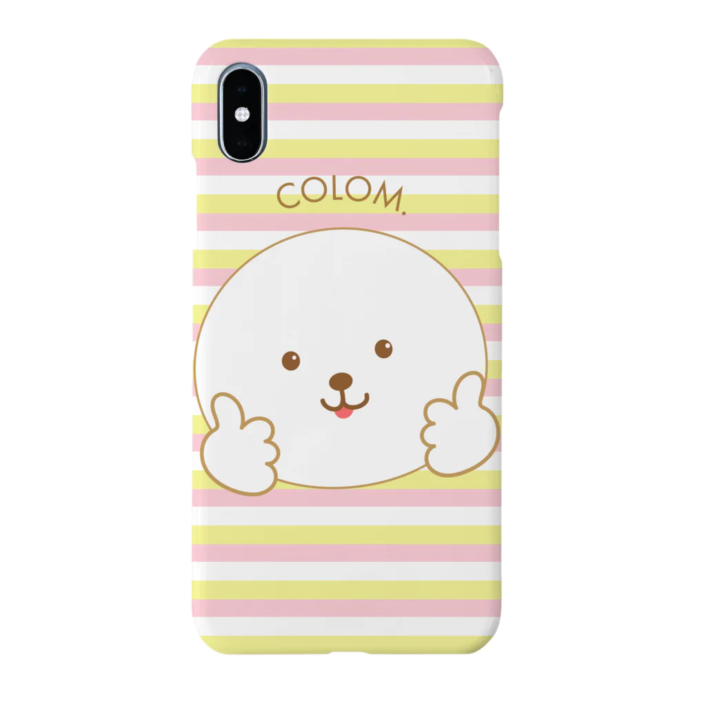 コロ。COLOM.犬いぬdogリボングッズ.のビションフリーゼのふぅふぅ。スマホケース！犬 Smartphone Case