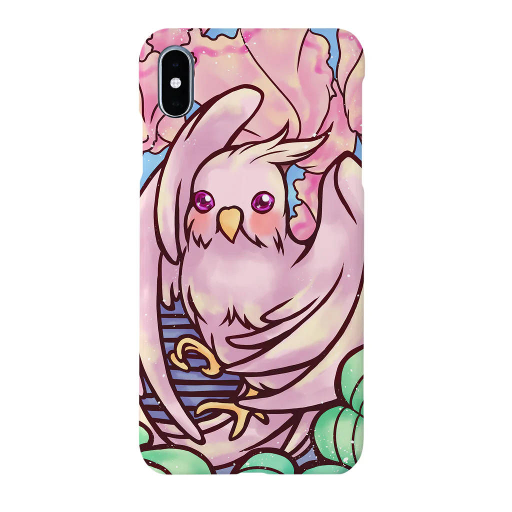 yukihane@onlineのおかめいんこ　切り絵Ver Smartphone Case